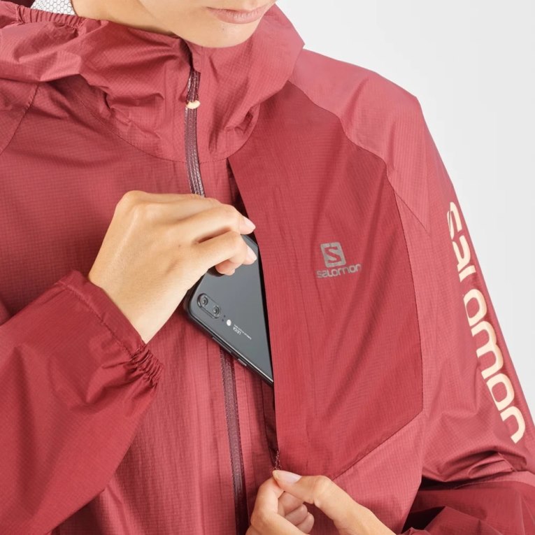 Red Salomon Bonatti Waterproof Women's Shell Jackets | IE SX9716